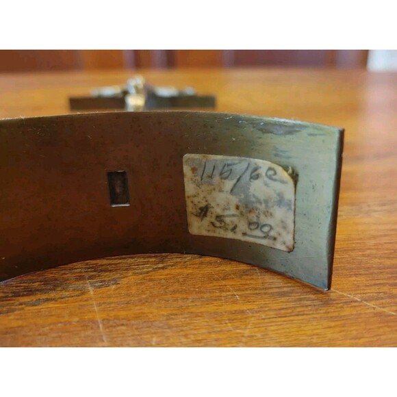 MCM Antique Crucifix Marked 1962 Brass/Bronze Unique Curved Base - Picture 5 of 7